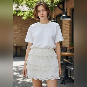 Abercrombie & Fitch Cream Lace Mini Skirt